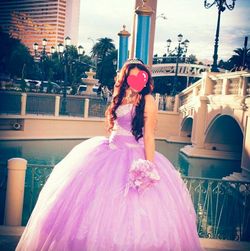 Quinceañera Dress Size 9/11 + Doll – Detachable Top – Lilac / Lavender
