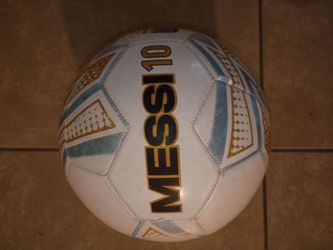 Messi Soccer Ball - Size 10 - White/Blue Design