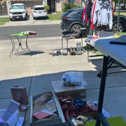 Yard Sale , Woman’s Shoes And Clothing . Skateboards   Scooters 