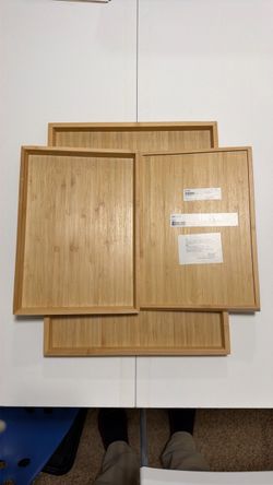IKEA Ostbit - Bamboo Serving Trays Set of 3 (Retail $20)