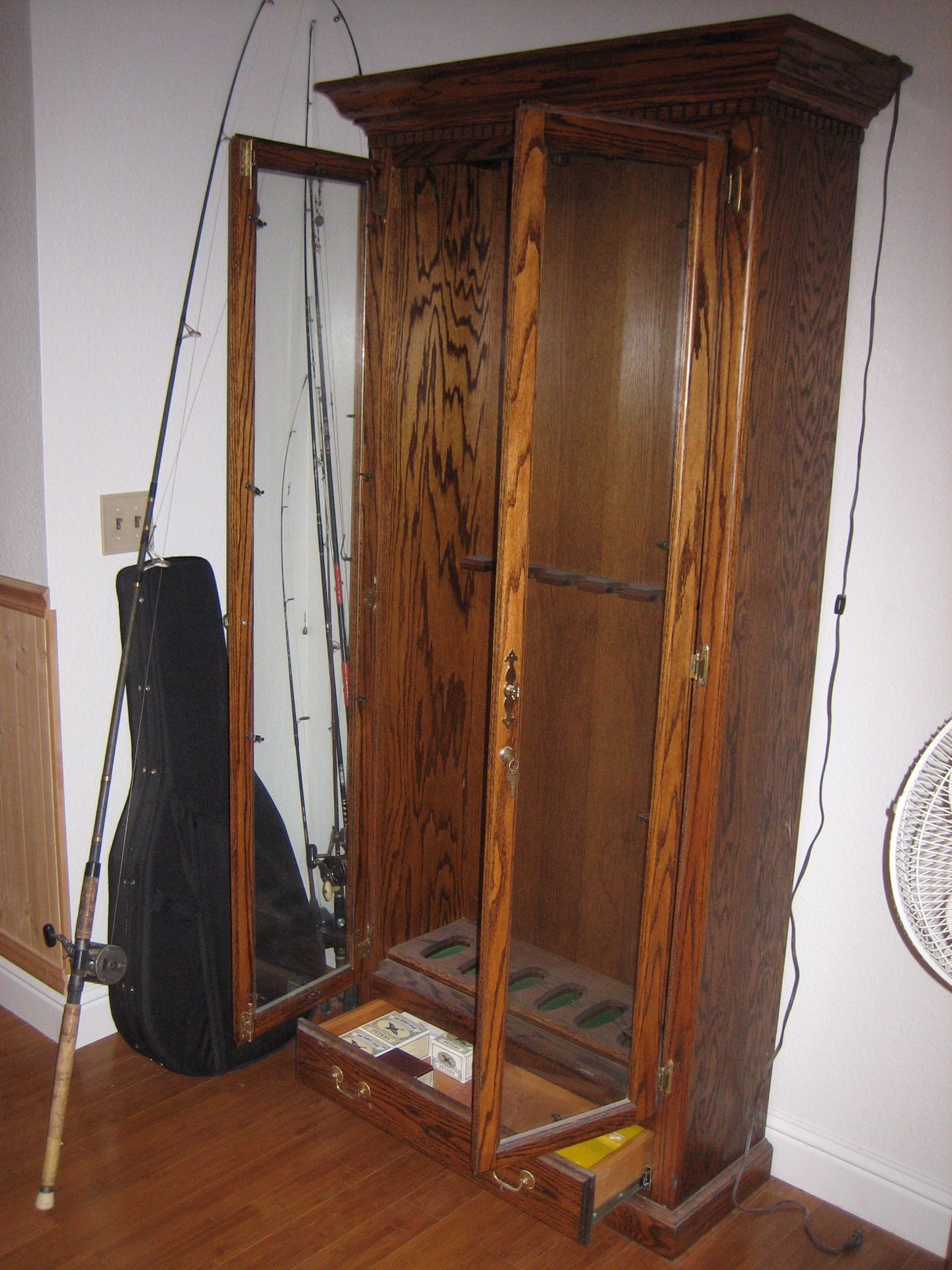 Handmade Oak Gun Cabinet