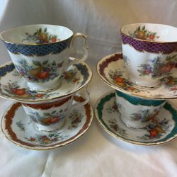 Royal Albert Bone China Imperial Fruit Series 4cups & saucers 