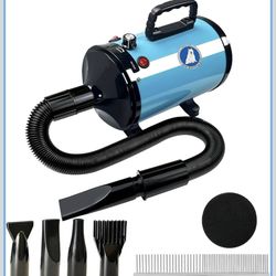 Dog Dryer,High Velocity Professional Dog Grooming Dryer,Adjustable Temperature and Speed with 4 Different Nozzles