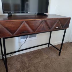 Solid Wood Console Table With Two Drawers 
