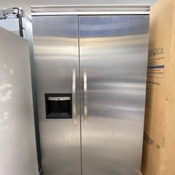 Viking Side By Side Stainless Steel 48” Built In Refrigerator 