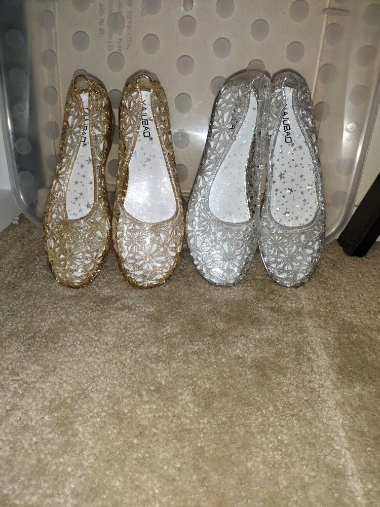 Sparkle Jelly Shoes Size 7.5 80s 90s Retro Fashion