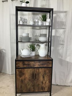 4 Tier Shelf With Drawer & Storage / Bookshelf/ Bookcase / Cabinet / Display Rack LIKE NEW!