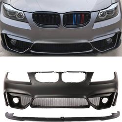 PENSUN Front Bumper F80 M4 Style Fit for 2008-2011 BMW E90 (W/PDC Holes, W/O Fog lights)