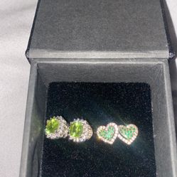 Diamond And Emerald Earrings