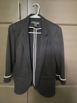 Black Blazer with white contrast trim medium