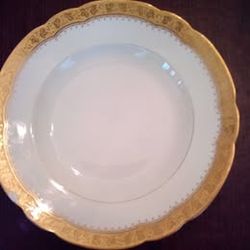 Three (3) J. Pouyat Limoges 9" Soup Dishes