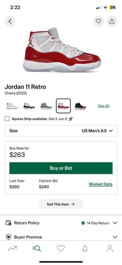 Jordan 11 Cherry  🍒 8.5 NEW