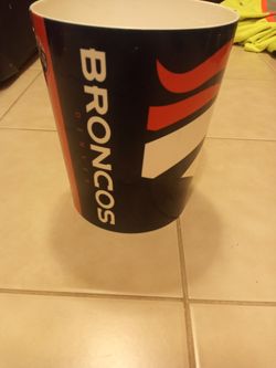 Broncos trash can