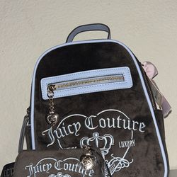 Juicy Couture Girlie Royalty backpack & Wallet Set(Brown&Blue)