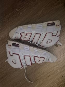 Nike Air More Uptempo White Red Sneakers size 5Y