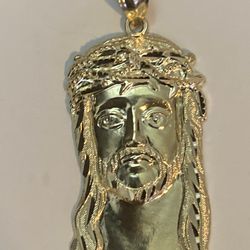 10k Real Gold Jesus Pendant Charm