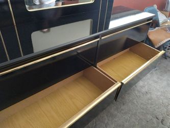 Black And Gold Trim Furniture Dresser Mirror Endtables Bedroom Set for Sale  in Elverta, CA - OfferUp