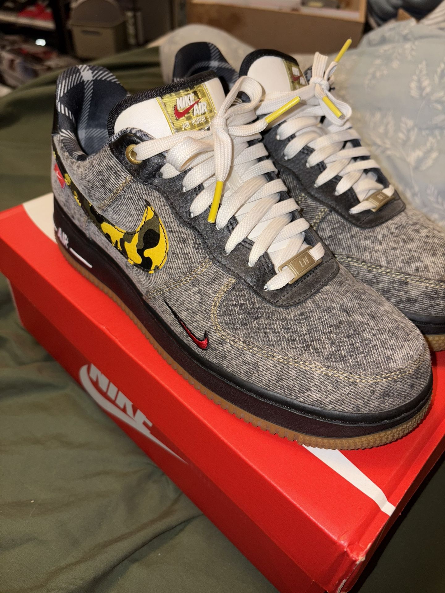 Nike Air Force 1 Low Camo Denim Remix Mens 8