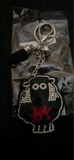 Beaded Black Sheep Keychain with Tassel