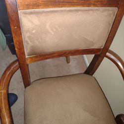 CHERRYWOOD STURDY PADDED CHAIR W/ ARMS