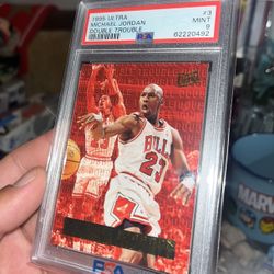 1995 ultra Michael Jordan double trouble PSA 9 near mint condition