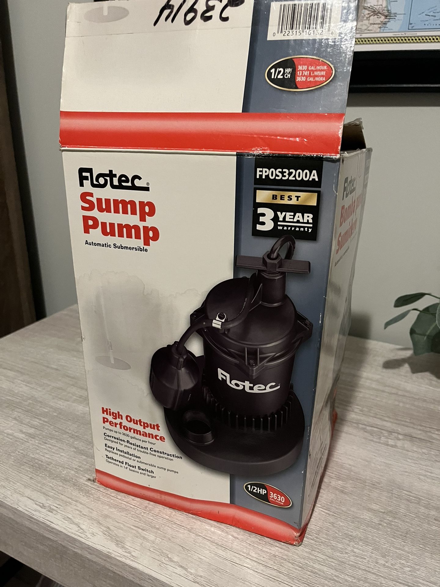 Flotec 1/2 Horsepower Sump Pump