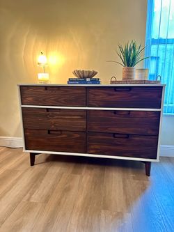 Wooden 6 drawer MCM dresser