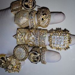 Rings sterling silver and stainless steel 14k Doesn't Loses Color 