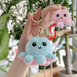 Reversible Octopus Plush Keychain