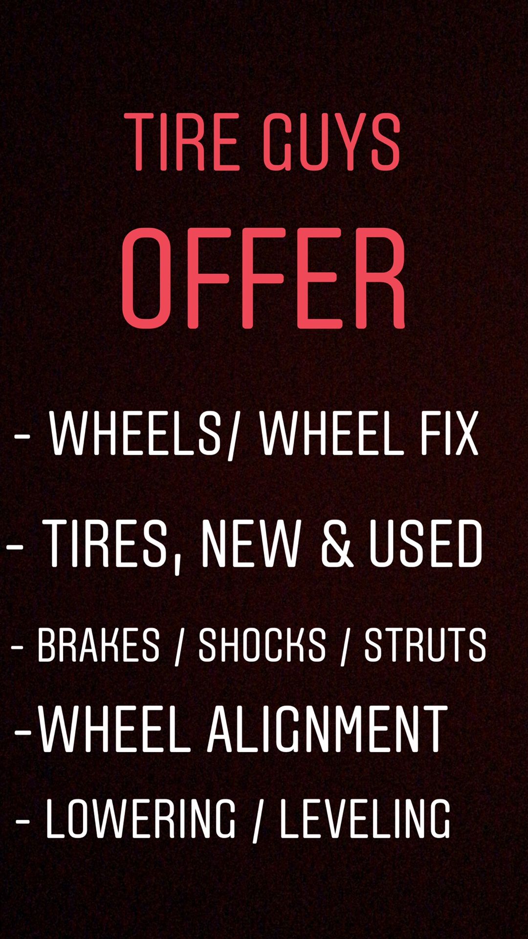 Stop by today for all your Tire and Wheel needs π₯ TIRE GUYS π₯