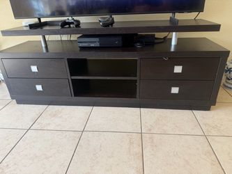 Dark Brown TV Stand with Drawers