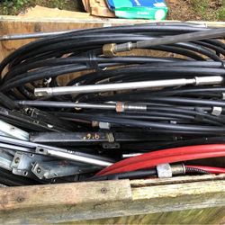 Boat outboard steering cables