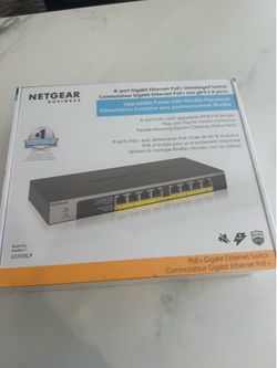 NETGEAR 8-Port Gigabit Ethernet PoE+ Switch (GS108LP) – NEW in Box