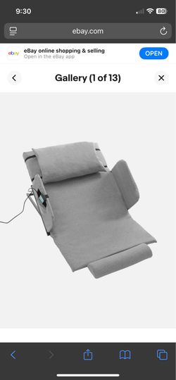 Electric Lifting Backrest for Bed with Leg Pads - Short Guard - 46.3 x 33.46 inches, Grey