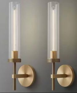 19 in. 1-Light Gold Wall Sconce, Modern Wall Light with Glass Tube