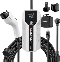 GODIAG Level 1+2 EV Charger - ETL Certified, 16Amp, 110V-240V, 20ft Cable, Portable Electric Car Charger for J1772 EVs with NEMA 6-20 & NEMA 5-15 Plug