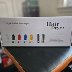 New Womens Hair Brush Dryer With 3 Attachment Heads