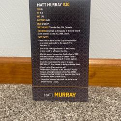 Matt Murray Pittsburgh Penguins bobble head 
