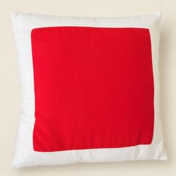 NY: Red and White Throw Pillow-