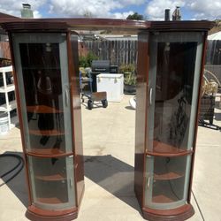 Lighted Curio Display Cabinets Hutch 70”h X 20”w X 16”d