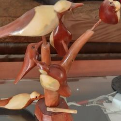Wooden Bird Statue 