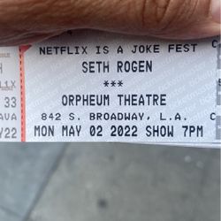 Seth Rogan 3 Tickets orchestras Seats 