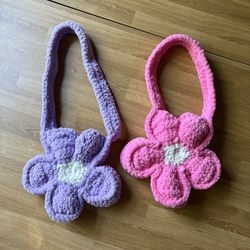 Crochet Kids Plush Flower Bags