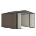 10' x 10' Metal Storage Shed for Ourdoor Steel Yard Shed with Design of Lockable Doors Utility and Tool Storage for Garden Backyard Patio Outside