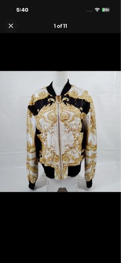 Versace Silk Bomber 2013 Runway Jacket sz 50