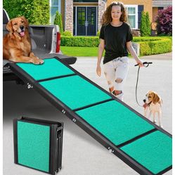 Max Length 71" & Width 20" Dog Car Ramp for Large Dogs Up to 250lbs, Foldable & Non-Slip Surface Ideal for Cars, SUVs, Trucks and Outdoor Steps, Upgra