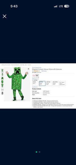 Disguise Creeper Deluxe Minecraft Costume