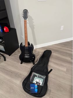 Epiphone SG black with stand, bag, extra new strings and picks