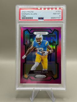 Panini 2023 Prizm Keenan Allen Chargers #159 Pink Prizm PSA 8