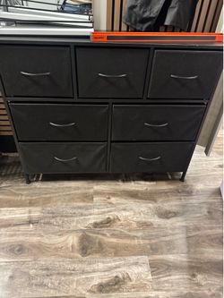 7 drawer fabric dresser black